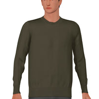 Mens Eco-Cashmere Blend Jumper - Khaki