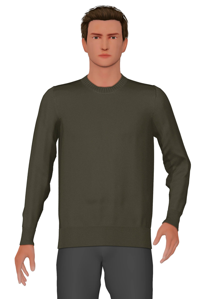 Mens Eco-Cashmere Blend Jumper - Charcoal