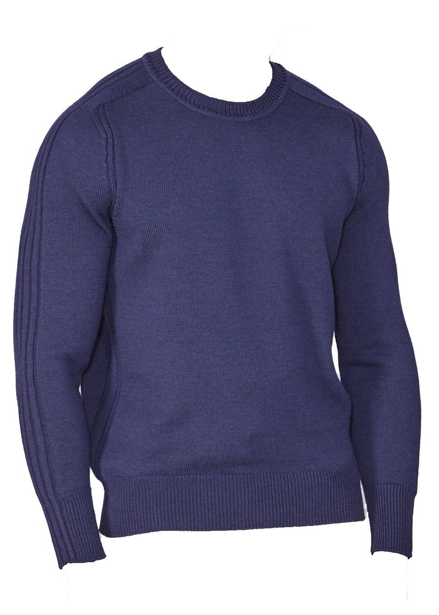 The First - Dark Navy - Mens Crew Neck Extrafine Merino Wool Jumper