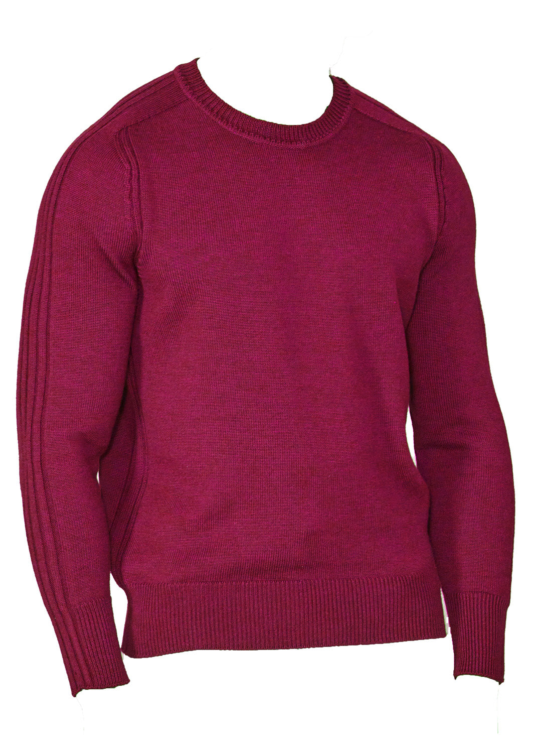 The First - Navy Twist - Mens Crew Neck Extrafine Merino Wool Jumper