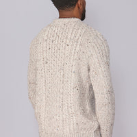 Classic Aran Wool Jumper - Beige Twist | Made from British Wool | Jack Masters Knitwear