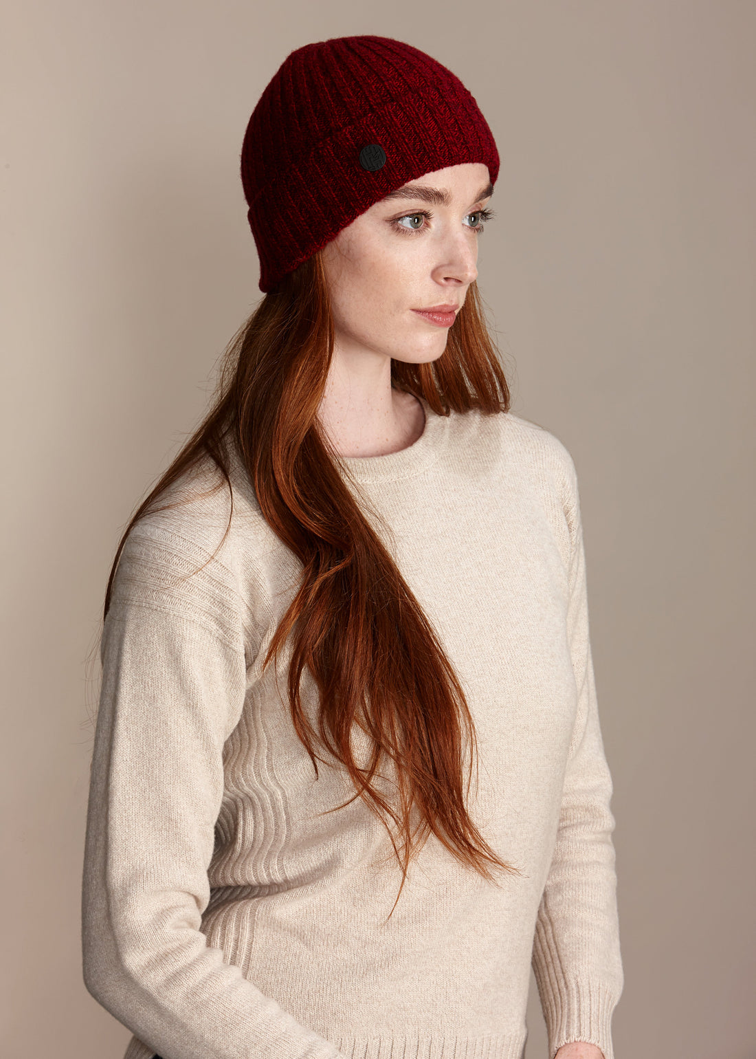 SAFFRON Women's Heavyweight Recycled Cashmere and Merino Beanie Hat