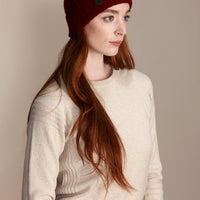 SAFFRON Women's Heavyweight Recycled Cashmere and Merino Beanie Hat