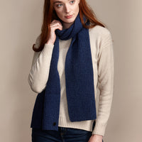 HEATHER Women's Heavyweight Ribbed Recycled Cashmere and Merino Scarf