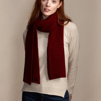 HEATHER Women's Heavyweight Ribbed Recycled Cashmere and Merino Scarf